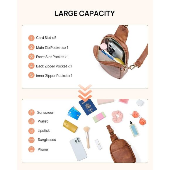 Adjustable Strap Small Sling Bag for Women - Perfect Fanny Pack for Outings - Picture 3 of 7